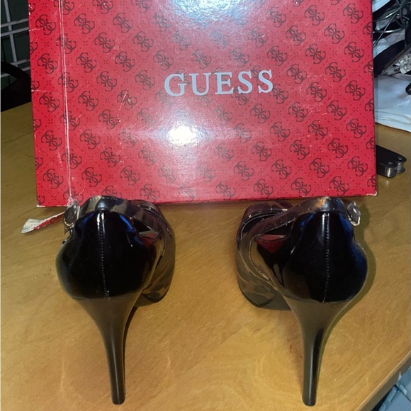 Guess Black Leopard Print High Heels - Picture 6 of 6
